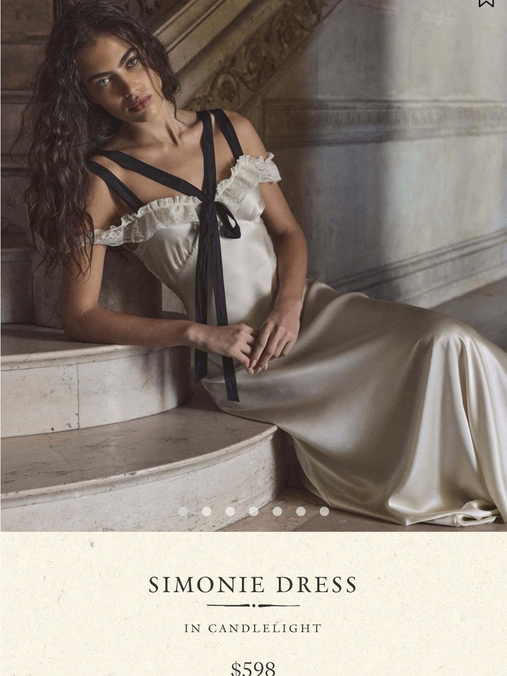 Doen Simonie Dress in Candlelight with Black Trim NWT